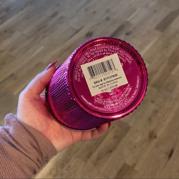 NWT STARBUCKS 2022 Sangria Bling Plastic Cold Cup SET 24oz & 16oz Limited Edit. - Picture 5 of 12